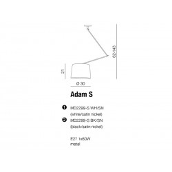 Lampa wisząca ADAM S MD2299-S BK black PENDANT AZZARDO