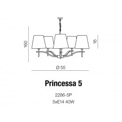 Lampa wisząca PRINCESSA 5 2286-5P AZZARDO