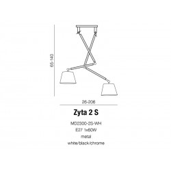Lampa wisząca ZYTA 2 S MD2300-2S-WH White AZZARDO