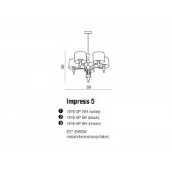 Lampa wisząca IMPRESS 5 1976-5P BK Black AZZARDO