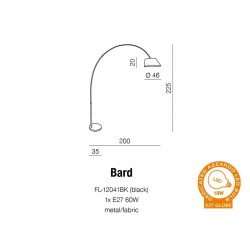 Lampa podłogowa BARD FL-12041BK czarna AZZARDO