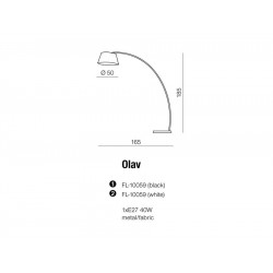 Lampa podłogowa OLAV FL-10059 BK czarna AZZARDO