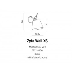 Lampa kinkiet ZYTA XS MB2300-XS-WH biała AZZARDO