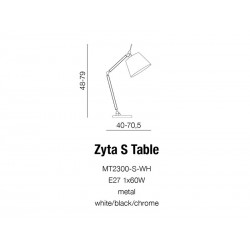 Lampa stołowa ZYTA S MT2300-S WH biała AZZARDO