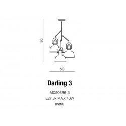 Lampa wisząca DARLING MD50686-1 czarna AZZARDO