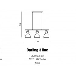 Lampa wisząca DARLING 3 MD50686-3 czarna AZZARDO