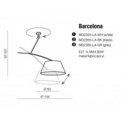 Lampa wisząca BARCELONA MD2355-LA BK czarna AZZARDO