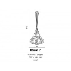 Lampa wisząca CARRON 3 LINE MD50148-3L miedziana AZZARDO