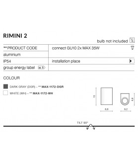 Lampa kinkiet RIMINI MAX-1172-WH biała AZZARDO