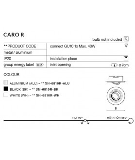 Lampa wpuszczana CARO S SN-6811S-WH biała AZZARDO