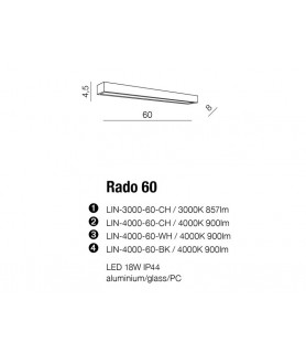 Lampa kinkiet RADO LIN-3000-60-CH chrom AZZARDO