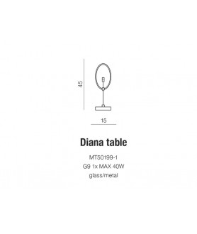 Lampa stołowa DIANA TABLE MT50199-1 chrom AZZARDO