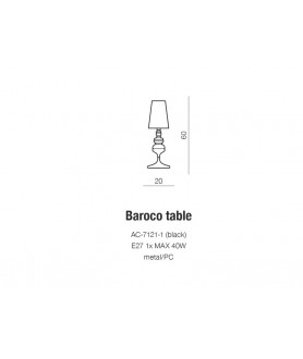 Lampa stołowa BAROCO TABLE AC-7121-1 czarna AZZARDO