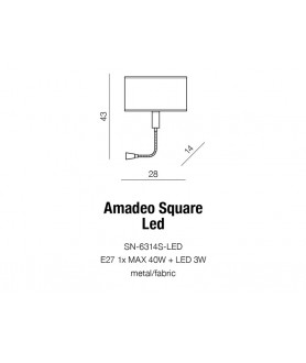 Lampa kinkiet AMADEO LED SQUARE SN-6314S-LED AZZARDO