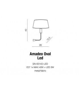 Lampa kinkiet AMADEO LED OVAL SN-6314O-LED biała AZZARDO