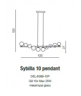 Lampa wisząca SYBILLA DEL-8389-10P biała AZZARDO