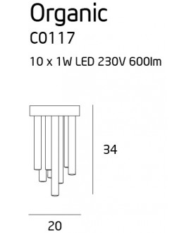 Lampa kinkiet ORGANIC W0186 chrom MAX LIGHT