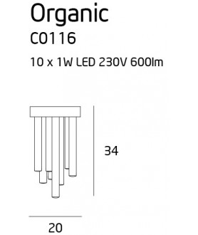 Lampa plafon ORGANIC C0117 chrom MAX LIGHT