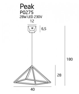 Lampa wisząca PEAK S P0273 chrom MAX LIGHT