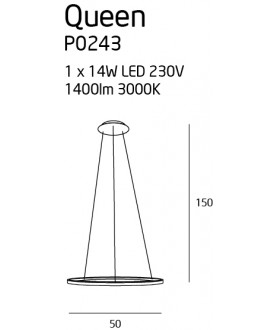 Lampa wisząca QUEEN IV P0244 miedziana MAX LIGHT