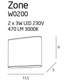 Lampa kinkiet ZONE II W0201 biała MAX LIGHT
