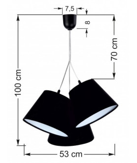 Lampa wisząca 070-109 biały/turkusowy/kropki MACO DESIGN