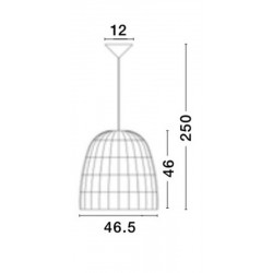 Lampa wisząca FI46 w stylu balijskim boho DESTINY CL9586671 ratan szary