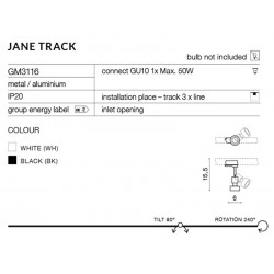 Reflektor do szynoprzewodu 3-fazowego JANE TRACK 3 LINE AZ2457 AZZARDO