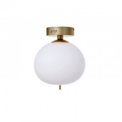 Lampa plafon designerski mleczna kula LED 12W PEONIA C01 BL0145 złoty szampański BERELLA LIGHT