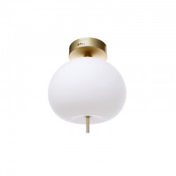 Lampa plafon designerski mleczna kula LED 12W PEONIA C01 BL0145 złoty szampański BERELLA LIGHT