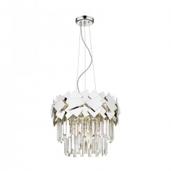 Lampa wisząca kryształowa srebrna glamour QUASAR P0506-05A-F4AC ZUMA LINE