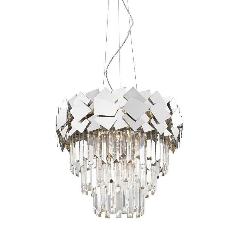Lampa wisząca kryształowa glamour srebrna QUASAR P0506-06A-F4AC ZUMA LINE
