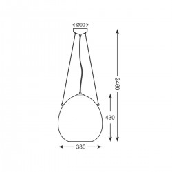 Lampa wisząca nowoczesna bańka szklana MOON P19066B-D38 ZUMA LINE