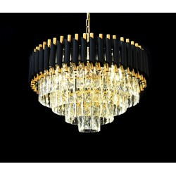 Lampa wisząca kryształowa Glamour czarno złota MAZINI D50 LDP 6003-500 (BK+GD) LUMINA DECO