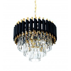 Lampa wisząca kryształowa Glamour czarno złota MAZINI D40 LDP 6003-400 (BK+GD) LUMINA DECO