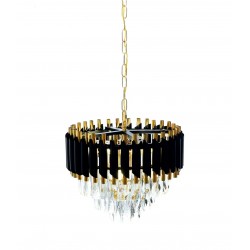 Lampa wisząca kryształowa Glamour czarno złota MAZINI D40 LDP 6003-400 (BK+GD) LUMINA DECO