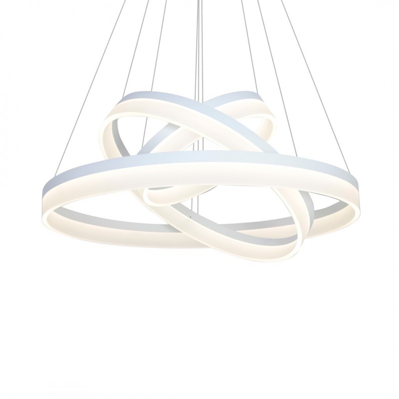 Lampa wisząca Ring biała potrójny 114W LED + PILOT Milagro