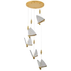Lampa wisząca dekoracyjna designerska BEE LAMP 5 LED złota 45 CM MP0090-5 gold Step into Design