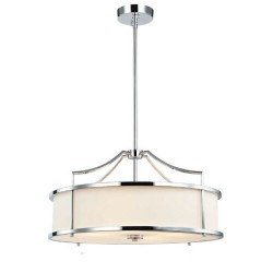 Lampa wisząca w stylu Hampton złoty biały kremowy fi55 Stanza Cromo M Design