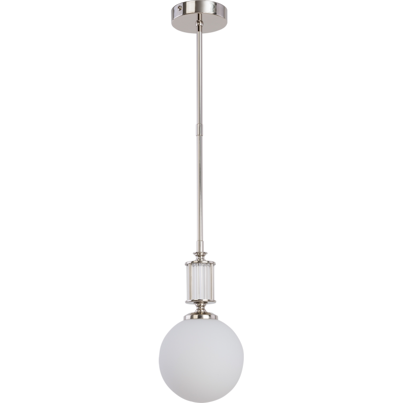 Lamp wisząca kryształ kula mleczna nikiel ART-ZW-1 (N) G KUTEK