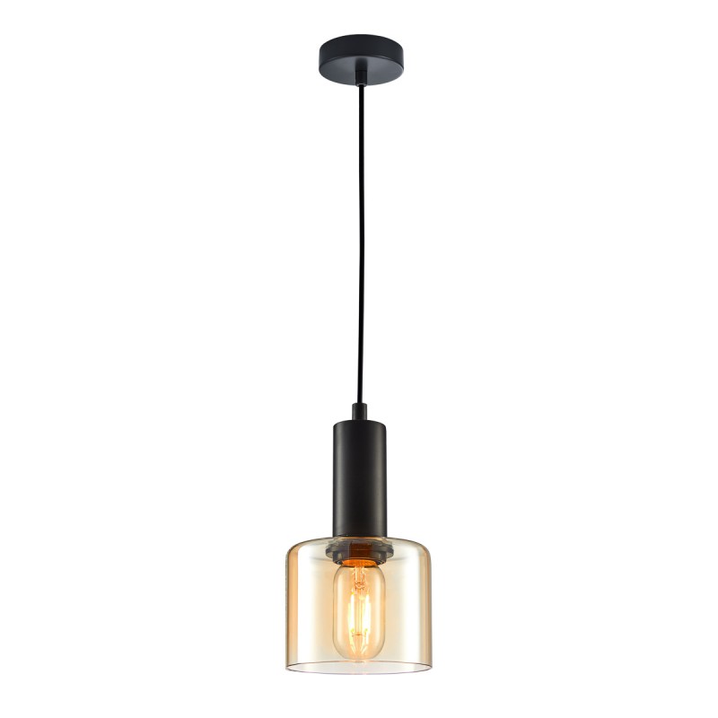 Lampa wisząca SANTIA PND-65342-1-BK+AMB czarny ITALUX