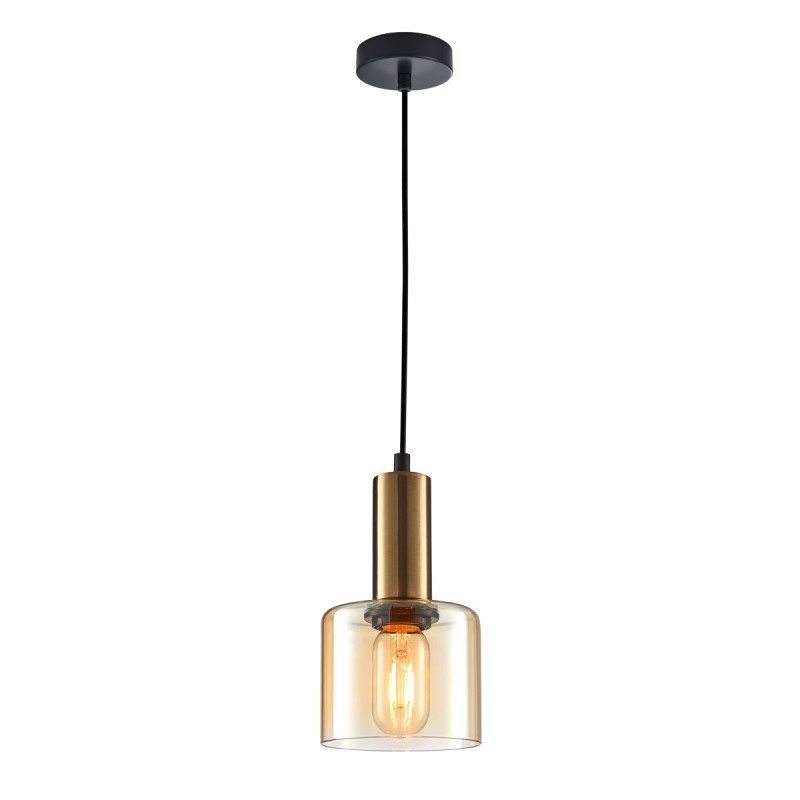 Lampa wisząca SANTIA PND-65342-1-BRO+AMB miedziany ITALUX