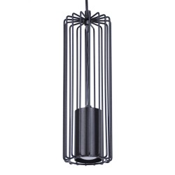 Lampa wisząca tuba z drucianym kloszem czarna FALCON K-4930 Kaja