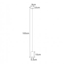 Lampa wisząca czarna tuba PUERTO K-4895 Kaja