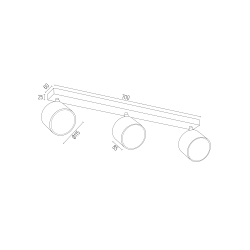 Minimalistyczny potrójny reflektor sufitowy czarny 3 x 12W CLEVLAND 6101 Argon