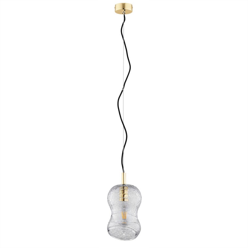 Lampa wisząca kryształowa ze złotymi elementami 1x15W SALERNO 8038 Argon