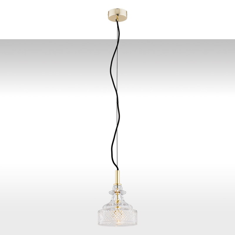 Lampa wisząca kryształowa z mosiężnymi elementami 1x7W CRUZ 4198 Argon