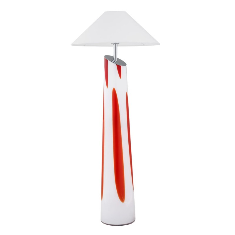 Lampa podłogowa szklana czerwono biała polskiej produkcji POLONIA 6176 Argon