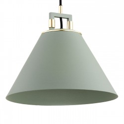Lampa wisząca minimalistyczna zielona z elementami mosiężnymi ORTE 4916 Argon