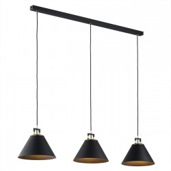Lampa wisząca minimalistyczna czarna z elementami mosiężnymi ORTE 6174 Argon